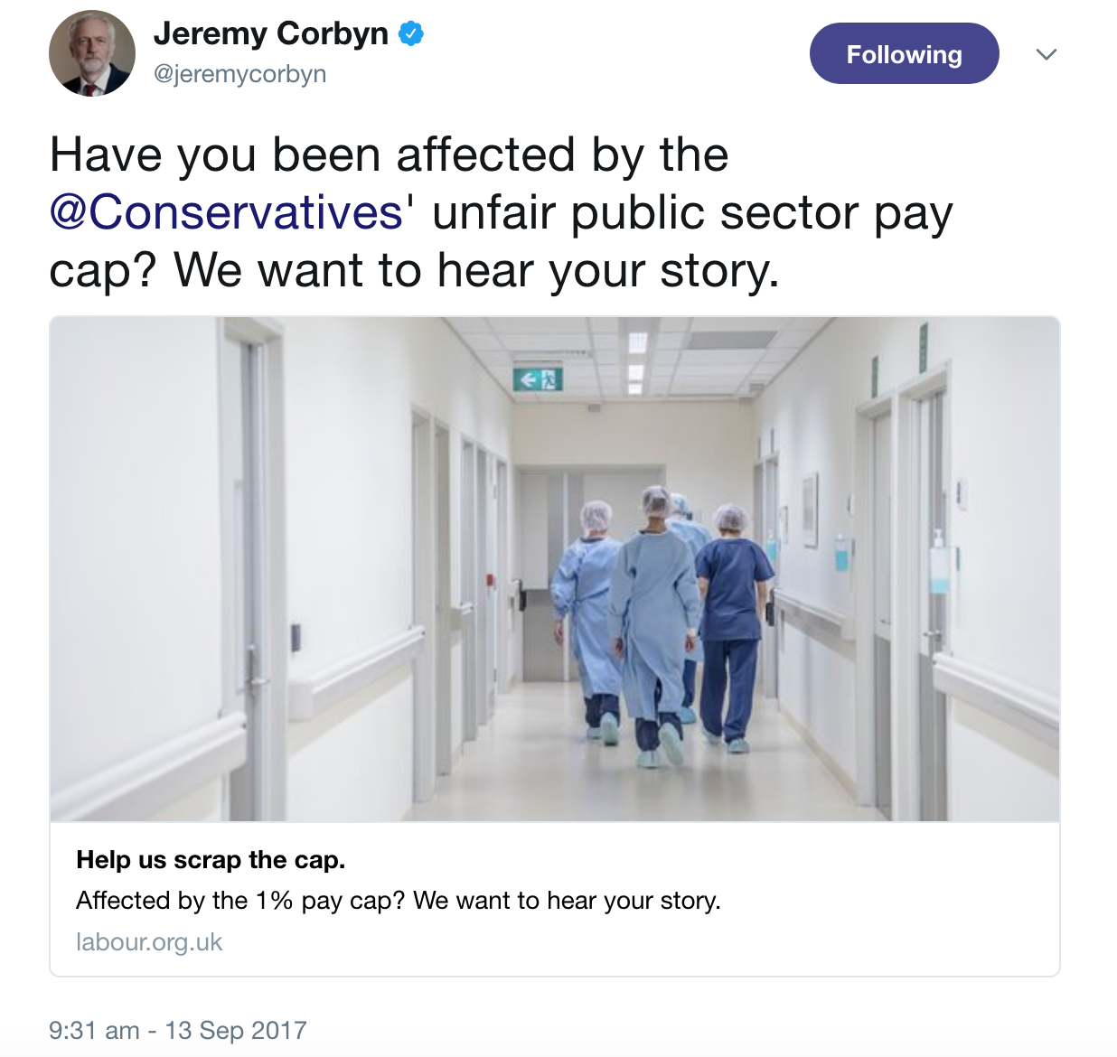 Corbyn Public Sector Pay Cap