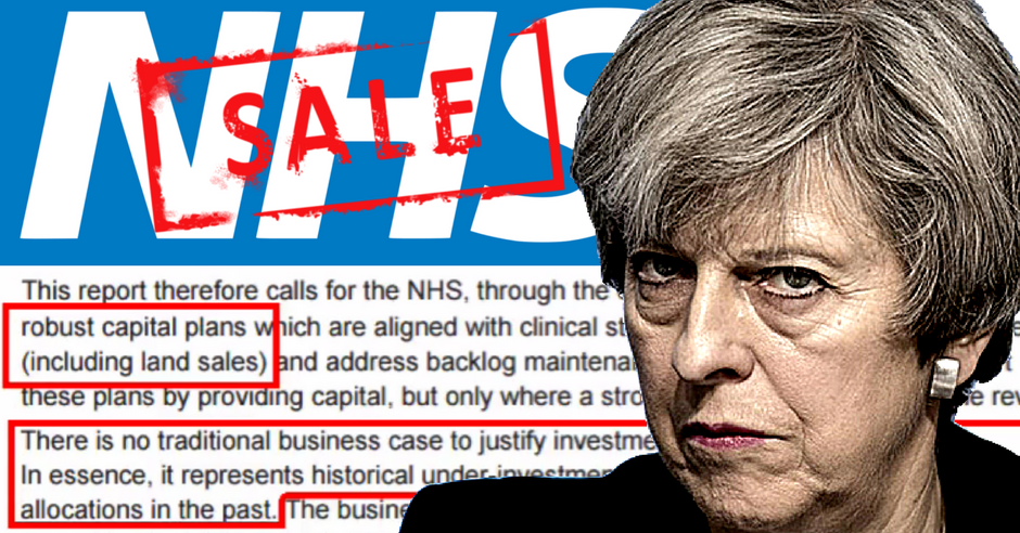 Theresa May Naylor Report Asset Stripping NHS
