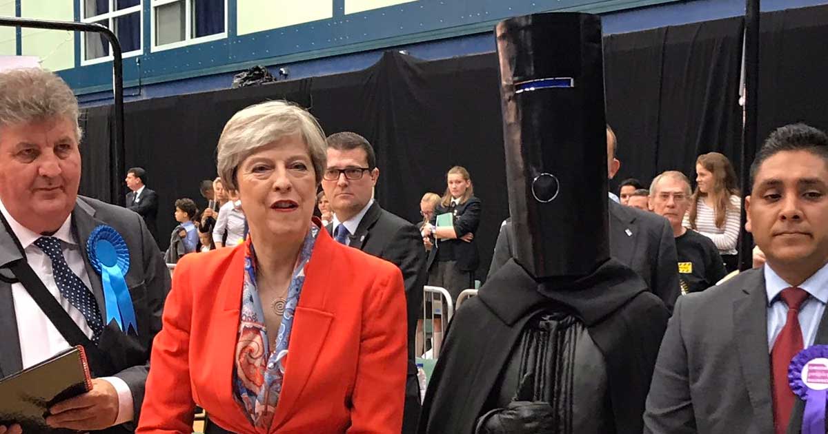 Lord Buckethead with Theresa May