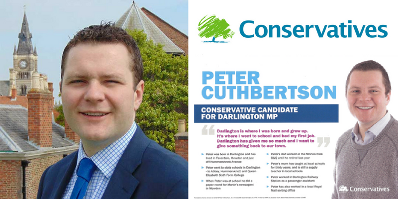 Peter Cuthbertson, the Tory candidate for Darlington, is under pressure to stand down.