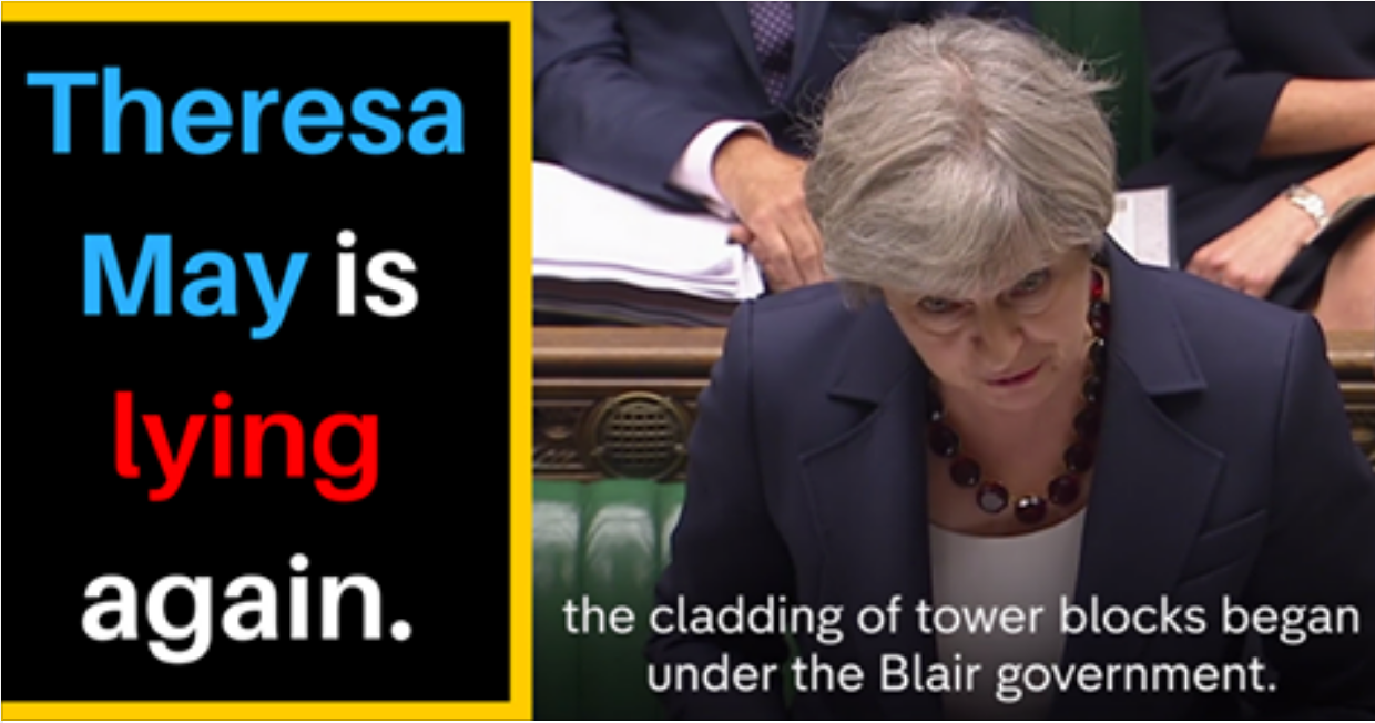 Theresa May LIED. Labour did NOT start the cladding of tower blocks - Thatcher did. Here's the proof [Video]