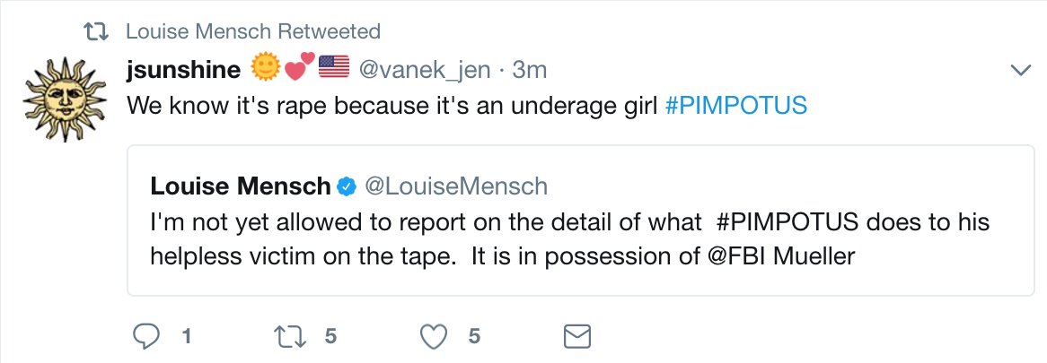 Louise Mensch Rape Retweet Trump