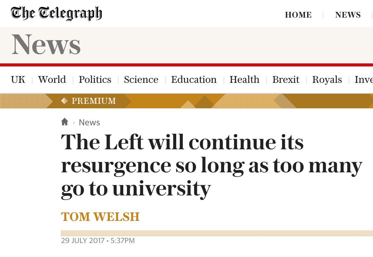 The Telegraph Basically Say The Right Wing Are Stupid
