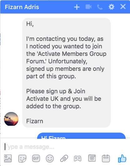 Fizarn Adris Activate Membership Chat 1