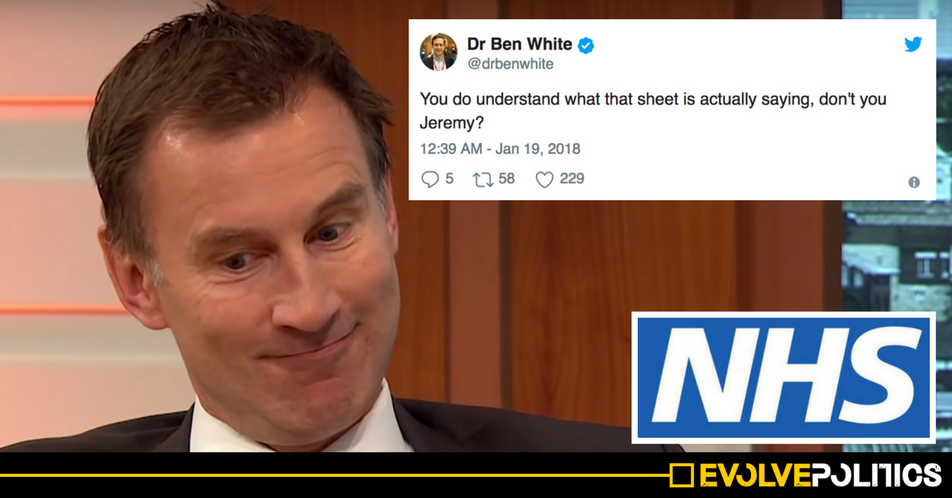 Jeremy Hunt's latest tweet is so outrageously incompetent, it will leave you questioning everything