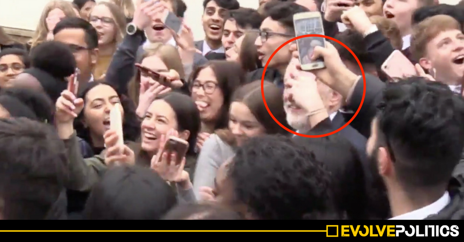 WATCH: Jeremy Corbyn MOBBED by joyous students after unveiling free bus travel for under-25s pledge [VIDEO]