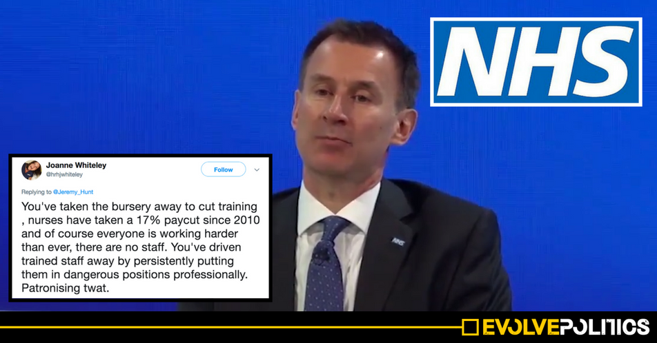 Jeremy Hunt gets torn to pieces after issuing a disgustingly shabby International Nurses Day tribute [TWEETS]