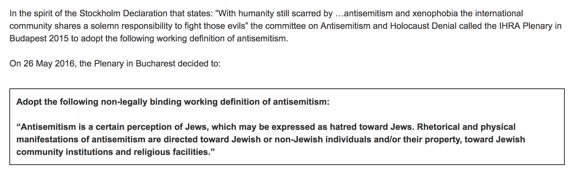IHRA Definition of Antisemitism