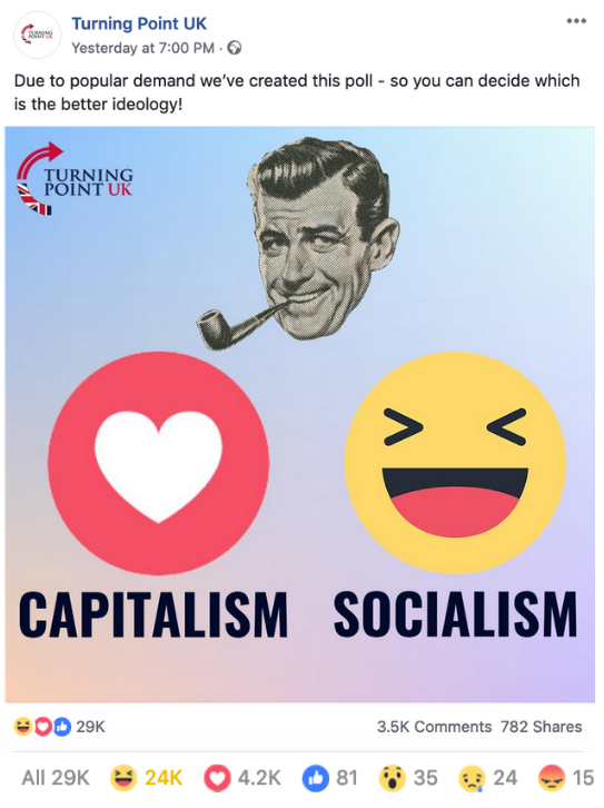 Turning Point UK Capitalism Socialism Poll