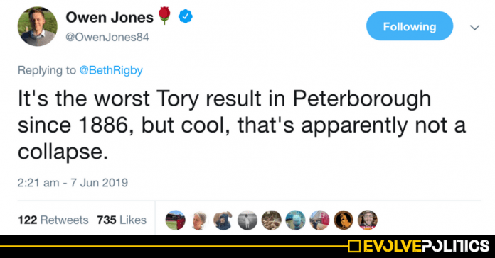 Tories suffer worst Peterborough election result since 1886 - Sky News claims it's not that bad